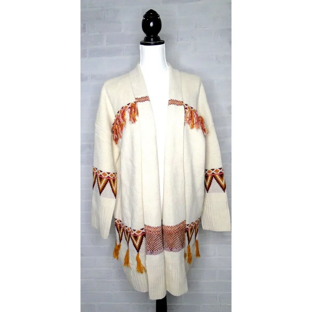 Matilda Jane Moments with You Gingersnap Tassel Open Cardigan Sweater Women's XL